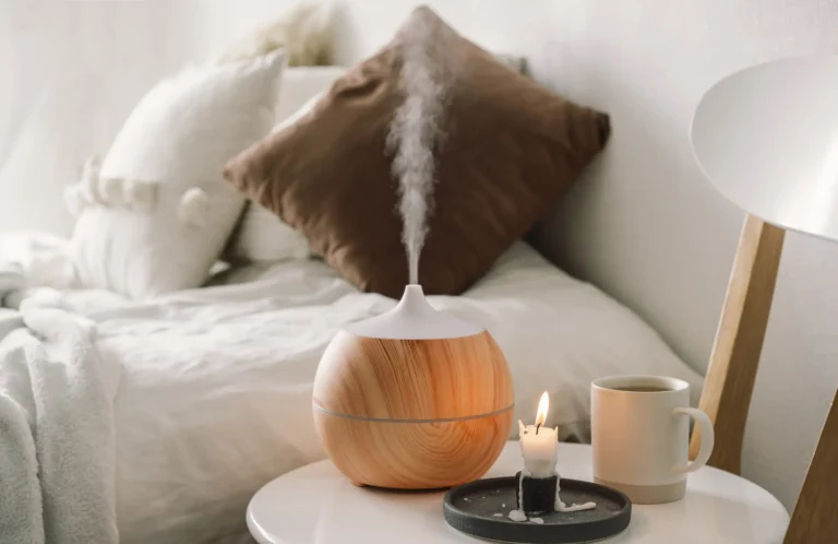 Essential oil diffuser with candle and mug